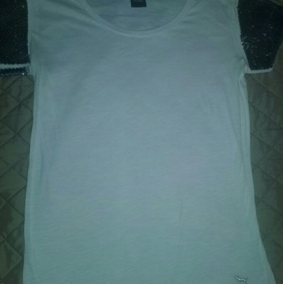 Victoria Secret S/P Blue/Silver Sequin Sleeve Tee - Picture 8 of 8